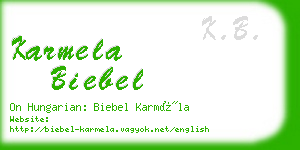 karmela biebel business card